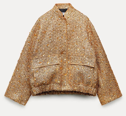 Jane | Giacca in Paillettes Oro