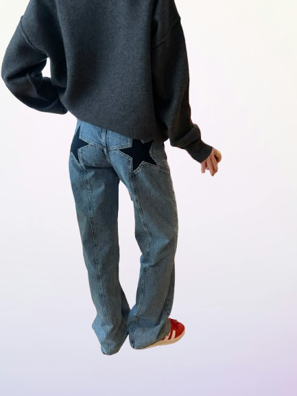 Camilla Star Jeans - Jeans oversize con stelle