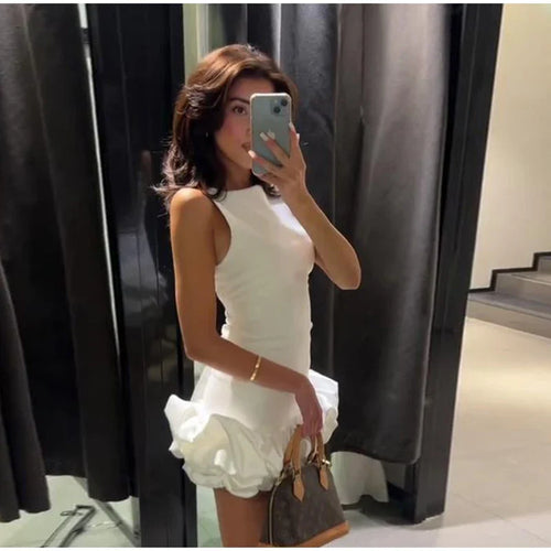 Abito in Porcellana con Orlo Ruffle