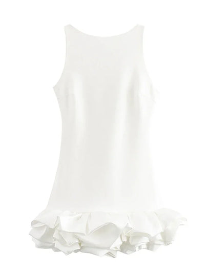 Abito in Porcellana con Orlo Ruffle