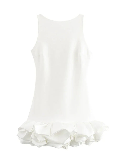 Abito in Porcellana con Orlo Ruffle