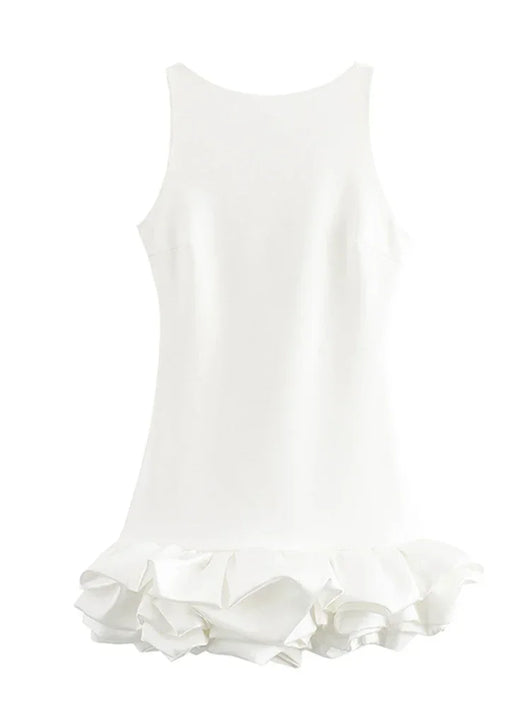 Abito in Porcellana con Orlo Ruffle