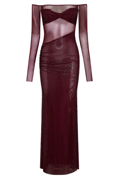 Abito Maxi Shiloh Diamante Off Shoulder