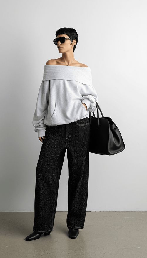 Chiara | Felpa Oversized con Collo-Cappuccio