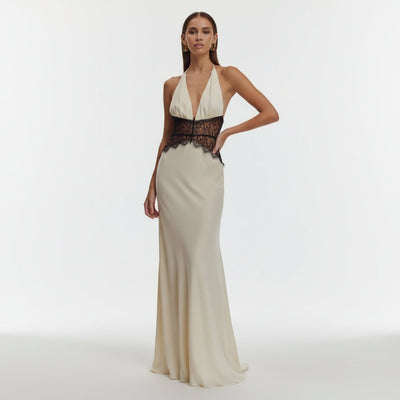 Maxi Dress Dinah Rosalie – Black Lace & Satin