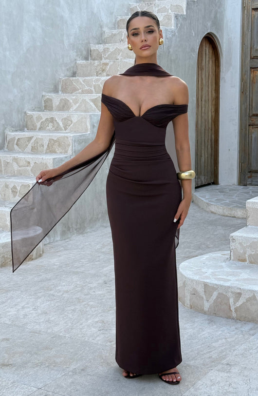Abigail Maxi Dress - Prugna Marrone