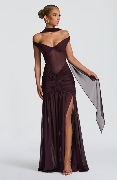 Abito Maxi Alaia - Prugna