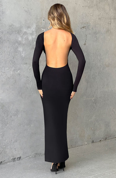 Vestito Maxi Aleena - Nero Jet