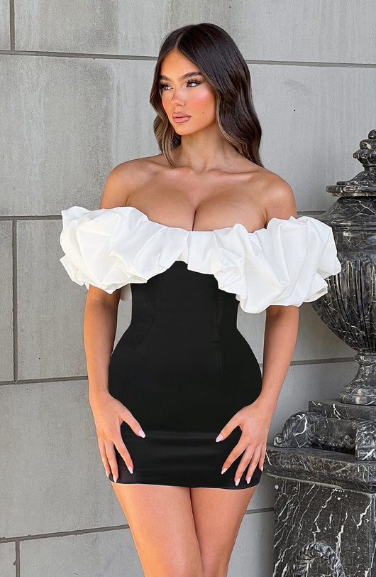Abito Mini Allie - Nero/Bianco