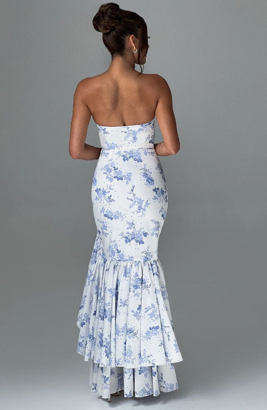 Abito Maxi Angelina - Stampa Floreale Blu