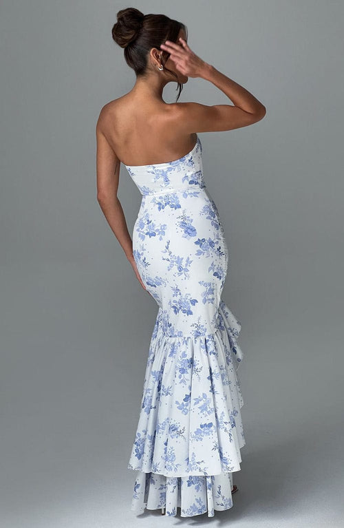 Abito Maxi Angelina - Stampa Floreale Blu
