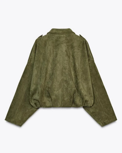 Fabiane | Oversized Suede Jacket for Women – Warm & Stylish