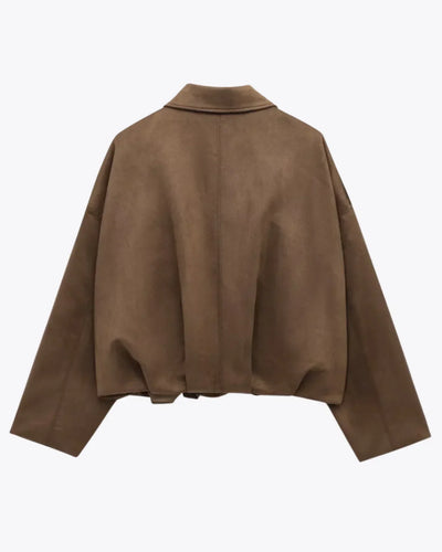 Fabiane | Oversized Suede Jacket for Women – Warm & Stylish