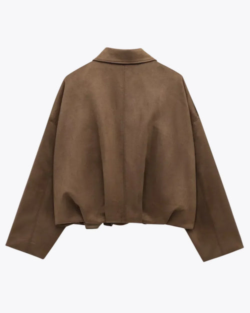 Fabiane | Oversized Suede Jacket for Women – Warm & Stylish
