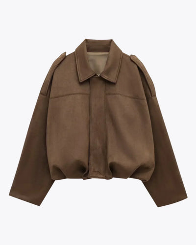 Fabiane | Oversized Suede Jacket for Women – Warm & Stylish