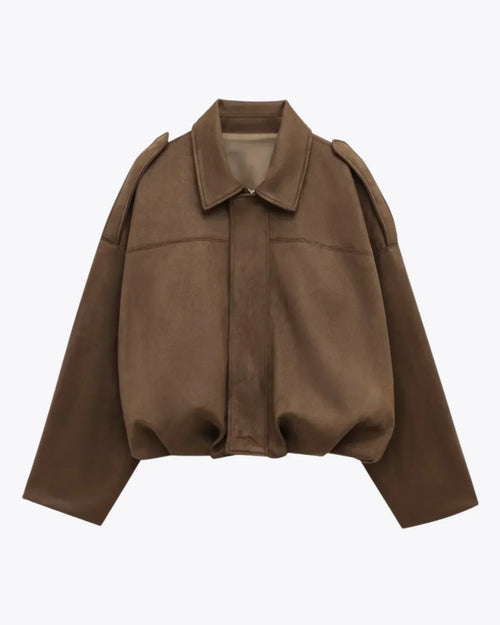 Fabiane | Oversized Suede Jacket for Women – Warm & Stylish