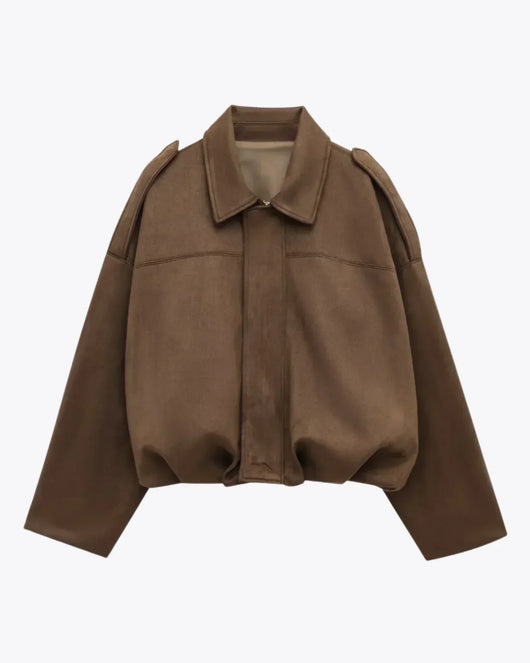 Fabiane | Oversized Suede Jacket for Women – Warm & Stylish
