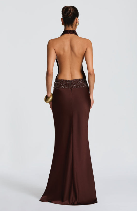 Abito Maxi Armelle - Marrone Prugna