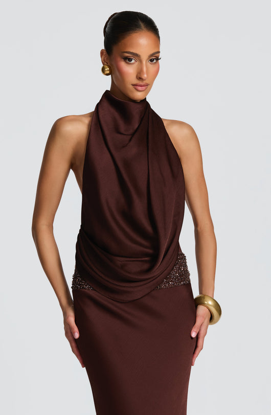 Abito Maxi Armelle - Marrone Prugna
