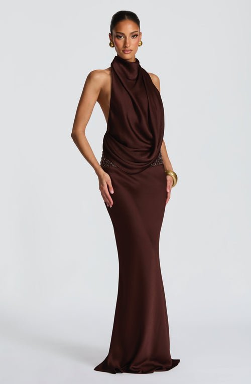 Abito Maxi Armelle - Marrone Prugna