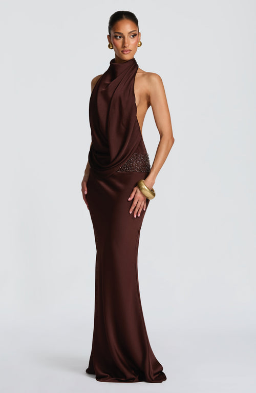 Abito Maxi Armelle - Marrone Prugna