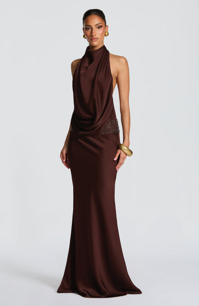 Abito Maxi Armelle - Marrone Prugna