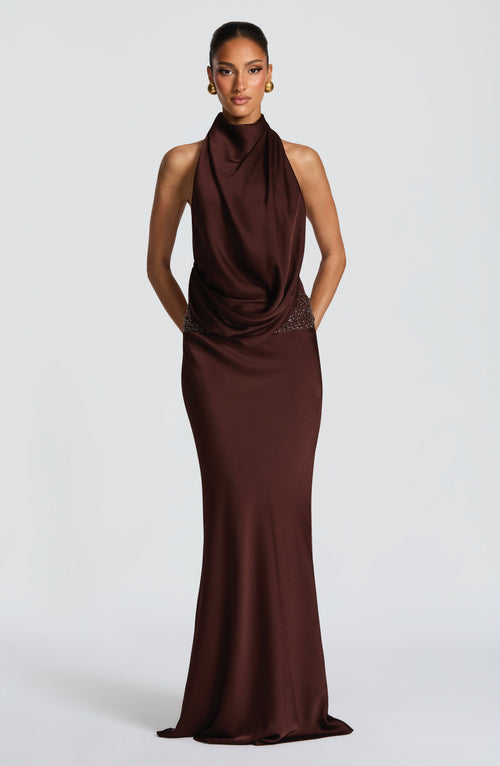Abito Maxi Armelle - Marrone Prugna