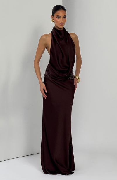 Abito Maxi Armelle - Marrone Prugna
