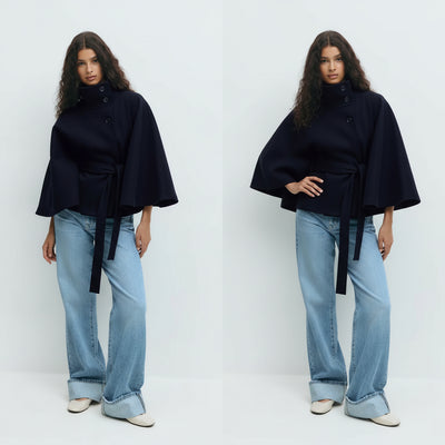 Loreza | Cappotto Elegante per Donne con Cintura & Collo Alto