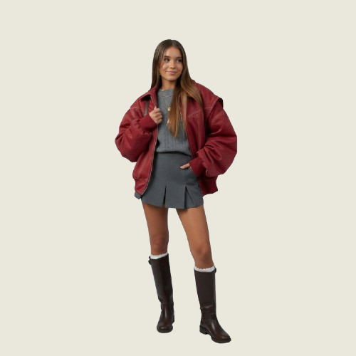 Sabrina – Giacca in pelle rossa