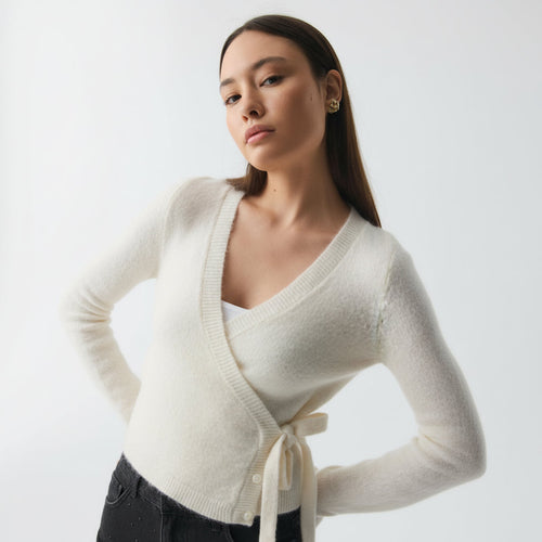 knitted wrap cardigan