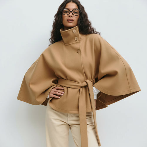 Loreza | Cappotto Elegante per Donne con Cintura & Collo Alto
