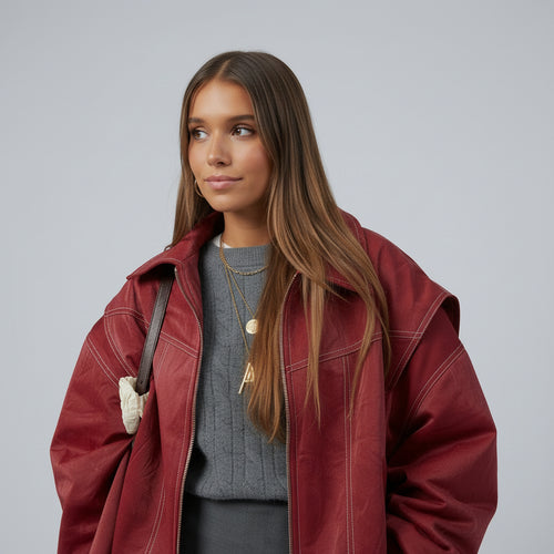 Sabrina – Giacca in pelle rossa