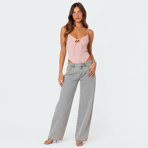 Violetta Bow Tie Jeans - Oversized Jeans with Bows