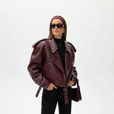 LINA | ELEGANT AUTUMN LEATHER JACKET