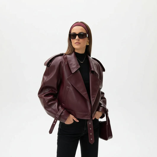 LINA | ELEGANT AUTUMN LEATHER JACKET