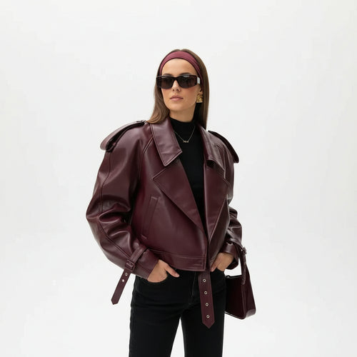 LINA | GIACCA IN PELLE AUTUNNALE ELEGANTE