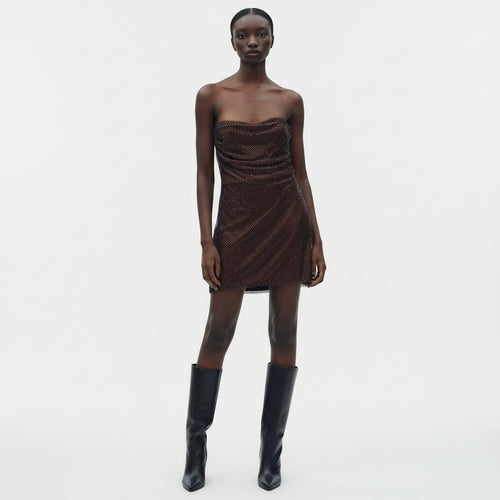 Abito Mini Serena – Rete di Cristalli Mogano