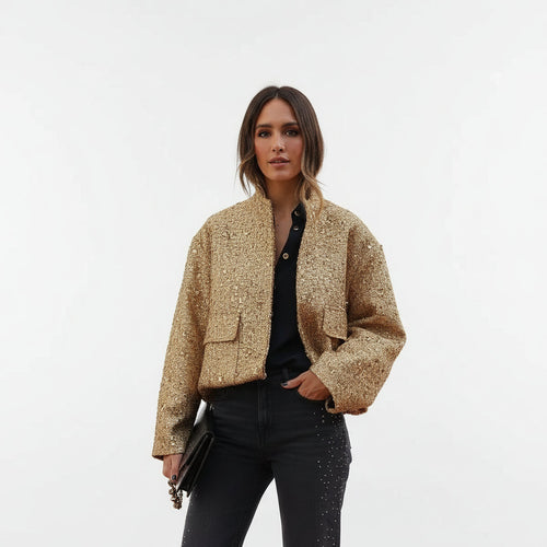 Jane | Gold Sequin Jacket