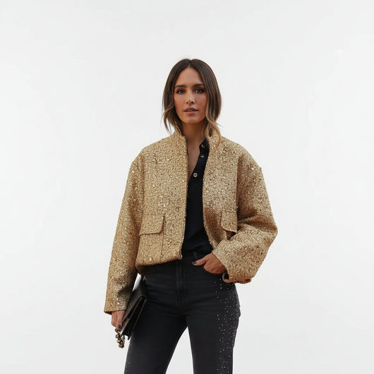 Jane | Giacca di Paillettes Dorata