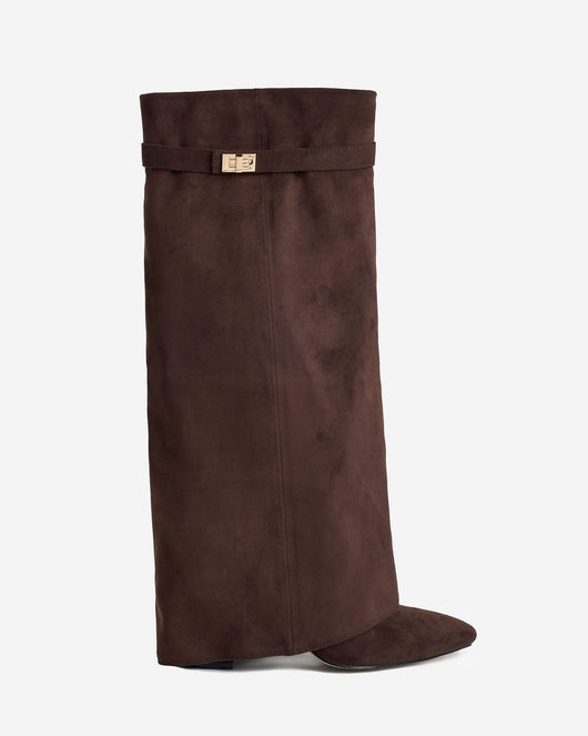 Giulia | Stivali Alti in Suede e Pelle