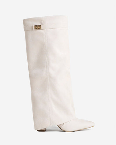 Stivali al ginocchio in suede Lavista - Crema