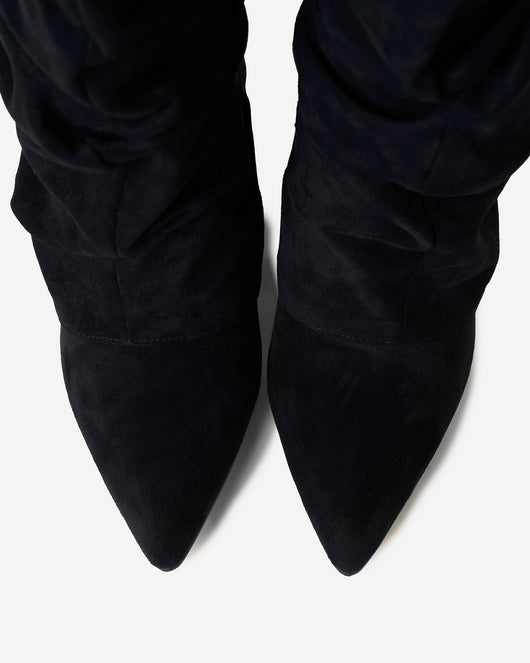 Knee-High Suede Lavista Boots - Black
