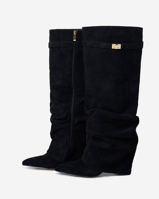 Stivali al ginocchio in suede Lavista - Nero