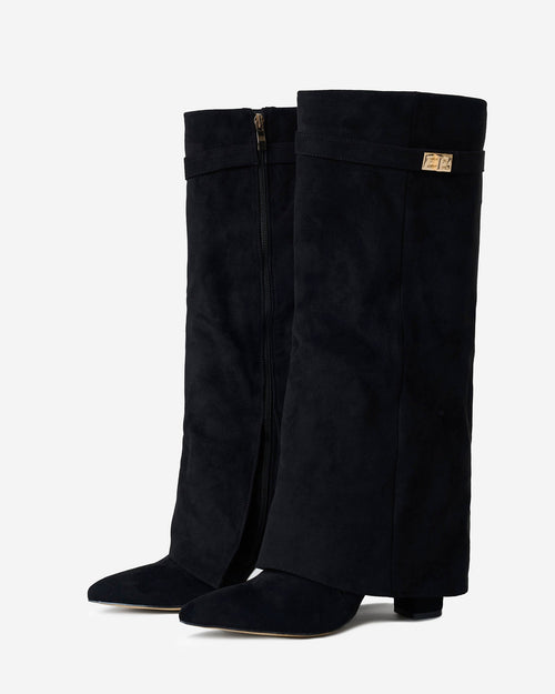 Giulia | Stivali Alti in Suede e Pelle