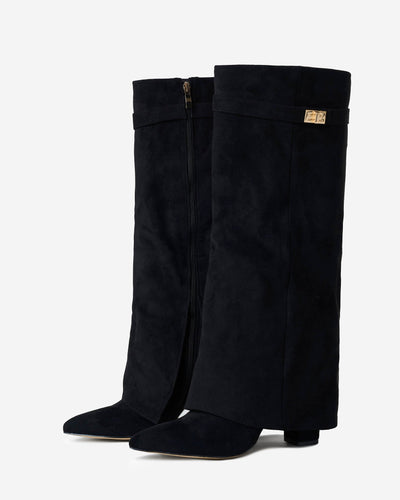 Knee-High Suede Lavista Boots - Black