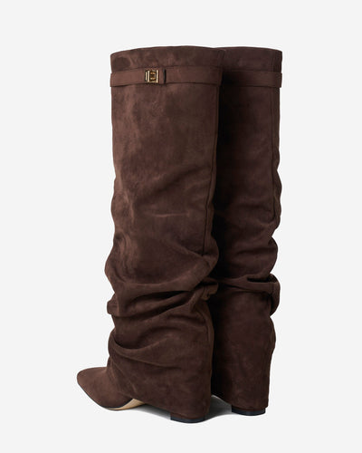 Stivali alti in suede Lavista - Marrone
