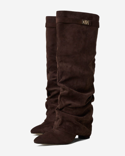 Stivali alti in suede Lavista - Marrone