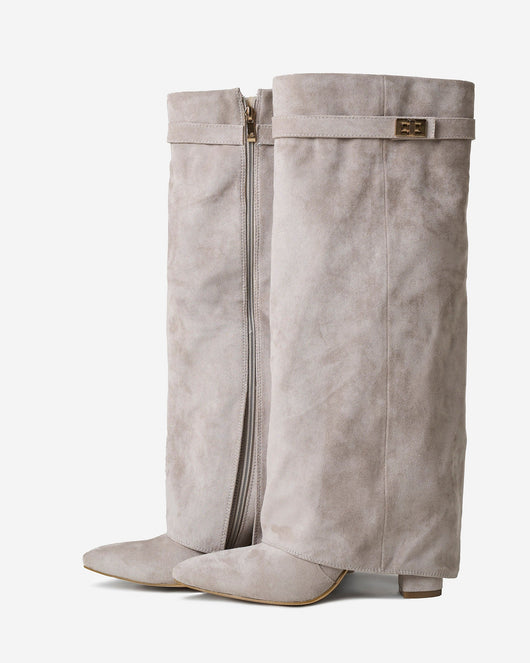 Knee-High Suede Boots Lavista - Taupe