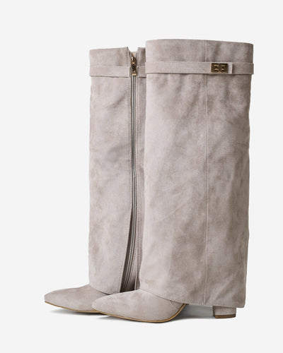 Stivali al ginocchio in suede Lavista - Taupe